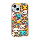 猫猫’ズのニャンとも猫まみれスマホケース【その3】 Clear Smartphone Case