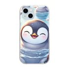 aoharu2005の笑顔で泳ぐペンギン Clear Smartphone Case