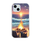 Paradise ExploreのShoreline Fire Relaxation Clear Smartphone Case