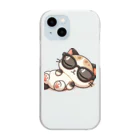 にゃむにゃむ（SUZURI店）の気持ちよくお昼寝中の猫 Clear Smartphone Case