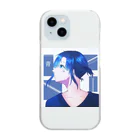 青いキャンバスの青の子= Clear Smartphone Case