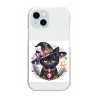 黒猫ギャラリー🐈‍⬛の黒猫の魔法使い Clear Smartphone Case