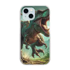 dinosaur_brothersのりあるティラノ② Clear Smartphone Case