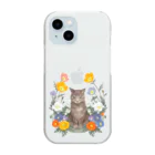 MIdesignの花と猫 Clear Smartphone Case