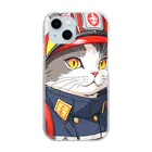 Shellの働く猫：消防士 Clear Smartphone Case