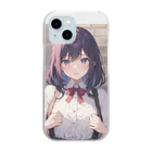 character itemsの黒髪キャラグッツ Clear Smartphone Case