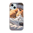 tonyの寝ている猫 Clear Smartphone Case