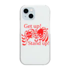 『NG （Niche・Gate）』ニッチゲート-- IN SUZURIのGet Up! Stand Up!(赤) Clear Smartphone Case