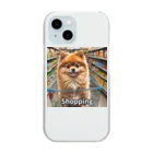 Afiricoのポメラニアンのアフィちゃんがお買物カゴにのってShopping Clear Smartphone Case