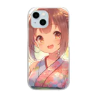 yukatagirlsの縁日で、浴衣でニッコリ Clear Smartphone Case