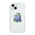 終わらない夢🌈のあじさいの花と🐸カエル君 Clear Smartphone Case