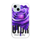 Future Starry Skyの紫色の薔薇 Clear Smartphone Case