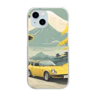 JapanCarStyleの黄色いスポーツカーと日本の風景 Clear Smartphone Case