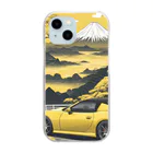 JapanCarStyleの黄色いスポーツカーと日本の風景2 Clear Smartphone Case