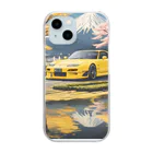 JapanCarStyleの黄色いスポーツカーと日本の風景3 Clear Smartphone Case