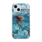 AQUAMETAVERSEのモルジブの大海原で人魚が泳いでいますsanae2074 Clear Smartphone Case