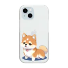 ニャタたち＆わん吉たちのわんちゃ Clear Smartphone Case