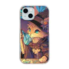 nico251の魔法の杖を持った猫 Clear Smartphone Case