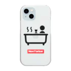 brwild7のニューヨーカー入浴（猫とボク） Clear Smartphone Case