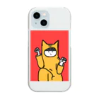 引き弱のトラネコカンフー Clear Smartphone Case