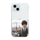 可愛い男の子イラスト販売所　By,keicyanの男の子　中学1年生　タワーバッグに Clear Smartphone Case