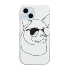 A-Kdesignのdog with sanglass① Clear Smartphone Case