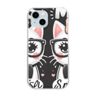 MKYU4の可愛い男女の猫たち Clear Smartphone Case