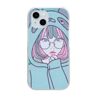 WASH&DRY24のパンダ女子　メガネパーカー娘 Clear Smartphone Case