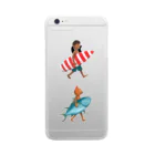  Kuunsirppiのネコと少年とサーフィン Clear Smartphone Case