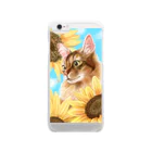 Ａｔｅｌｉｅｒ　Ｈｅｕｒｅｕｘの猫とひまわり Clear Smartphone Case