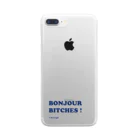 きびなご@フランス留学生デザイナーのBonjour Bitches （文字色ネイビー） Clear Smartphone Case