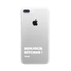 きびなご@フランス留学生デザイナーのBonjour Bitches （文字色ホワイト） Clear Smartphone Case