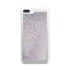 art-healing-awazuの「今・盛りなり」　手染め　ろうけつ染め桜　花びら Clear Smartphone Case