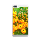 motomo.のオレンジの花 Clear Smartphone Case