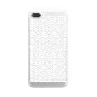 WUNDERKAMMERの和柄WAGARA　青海波SEIGAIHA　WHITE Clear Smartphone Case