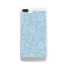 クルーローズ　デザインのジュエリー　ブルー Clear Smartphone Case