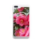 fun timeのPink camelia blooming カメリア Clear Smartphone Case