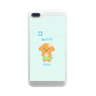 コロ。COLOM.犬いぬdogリボングッズ.の【COLOM.】コロ。トイプードル犬【ロティ】aloha!!!ブルー Clear Smartphone Case