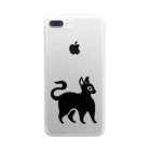 ツバメ堂の黒猫 Clear Smartphone Case