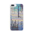 Hana Sungo　はなさんごのHand weaving-blue×3 Clear Smartphone Case