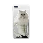 大変かわいらしい猫のグッズ屋さんの自分召し上がり猫（筋肉） Clear Smartphone Case