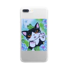 shimaneko megumi（しま猫めぐみ）のAWOJI  THE  CAT  雨がすき ！ Clear Smartphone Case