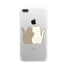 かわいいもののおみせ　いそぎんちゃくの仲良し猫　黒&白 Clear Smartphone Case