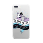 SANKAKU DESIGN STOREのNO SAKE NO LIFE。 レトロな紫×青 Clear Smartphone Case