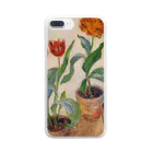 Art Baseのクロード・モネ / 1883 / Three Pots of Tulips / Claude Monet Clear Smartphone Case