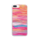 せきね まりののダイナミック絵の具ピンク Clear Smartphone Case