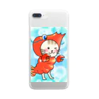 気まぐれTomotonニャンコ好き店の被りエビ🦐ニャンコ🐈 Clear Smartphone Case