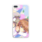 花信風のお店の青い花と女の子 Clear Smartphone Case