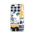 hk_illustrationのねこちゃん机のうえ Clear Smartphone Case