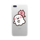 ゆるっと成仏/kanaheiのおばけとネコちゃん Clear Smartphone Case